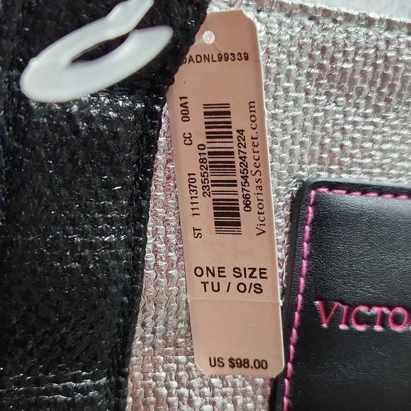 Victoria's Secret Silver and Black Large Tote Bag